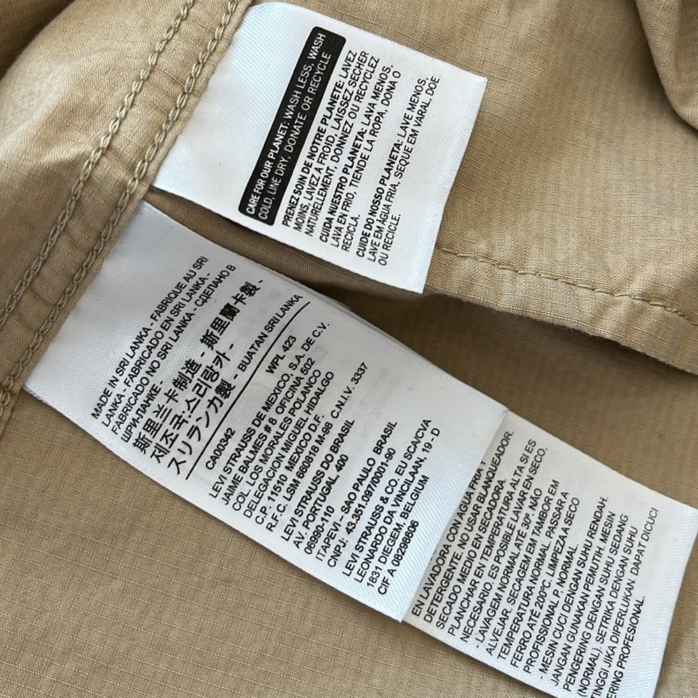 Levi's Women's Cotton Hooded Utility Jacket Lightweight Sz S Khaki Beige - Picture 12 of 16